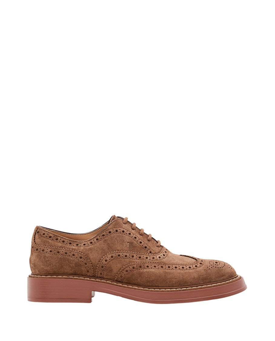 Tod's Beige Suede Lace-Up Shoes