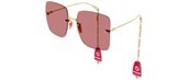 Gucci Square-Frame Metal Sunglasses