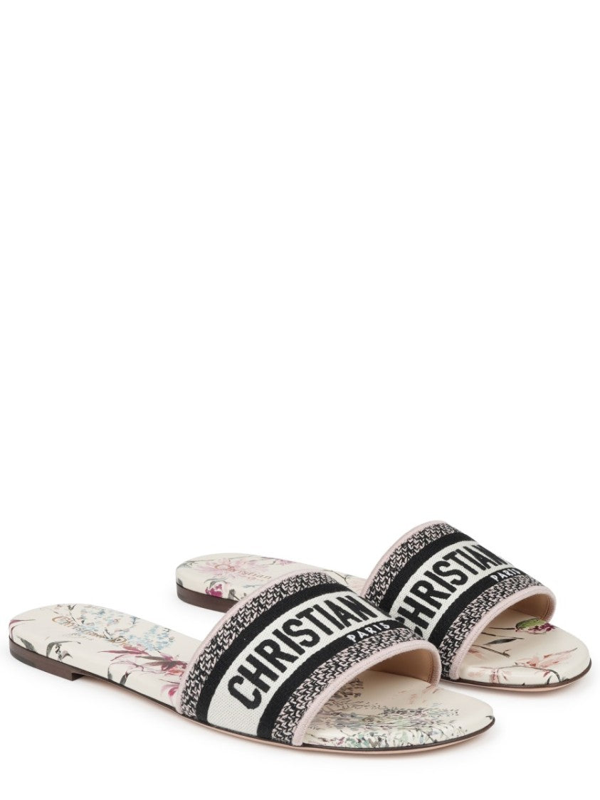 Dior Floral Dway Cotton Strap Sandals