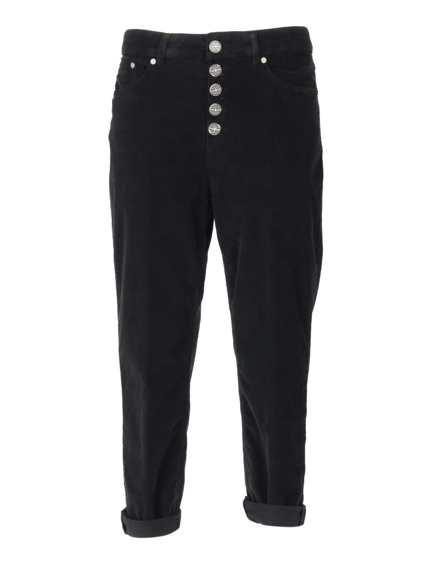 Dondup Tapered Leg Pants With Five-Button Closure