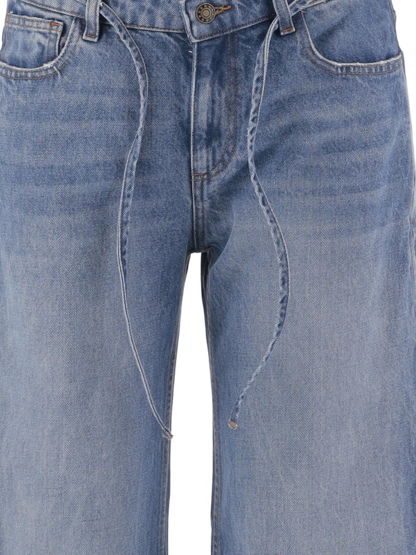 The Garment Denim Wide-Leg Drawstring Cotton Jeans