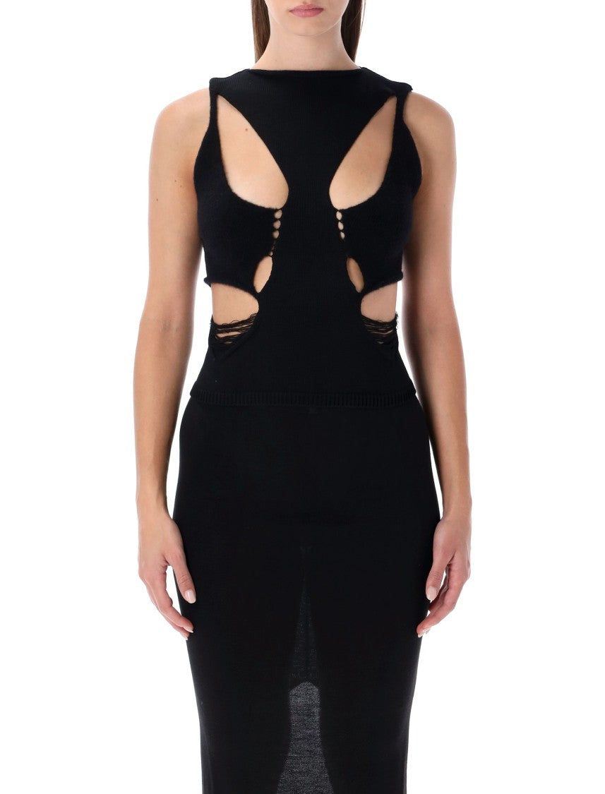 Rick Owens Tanja Cut Out Wool Top