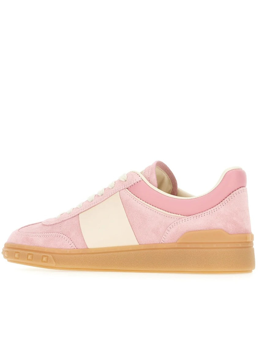 Valentino Pink Upvillage Low-Top Suede/Leather Sneakers
