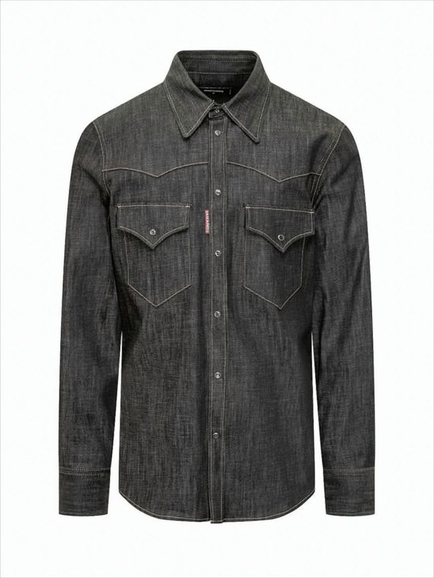 Dsquared2 Long-Sleeve Casual Denim Shirt With Pocket Details