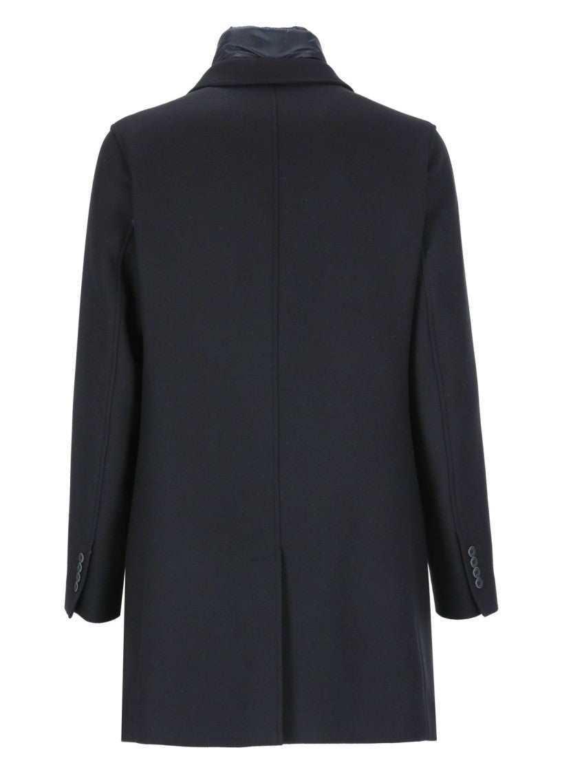 Herno Melton Wool Coat With Detachable Padded Inner Layer