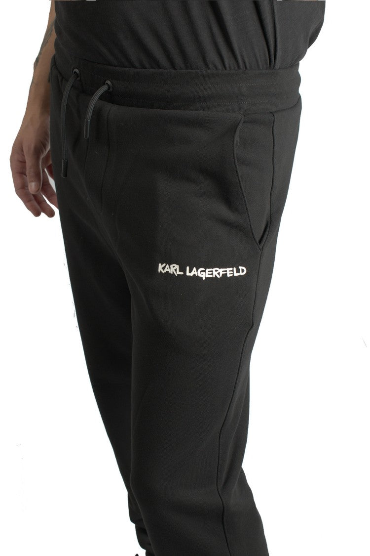 Karl Lagerfeld Black Cotton Sweatpants