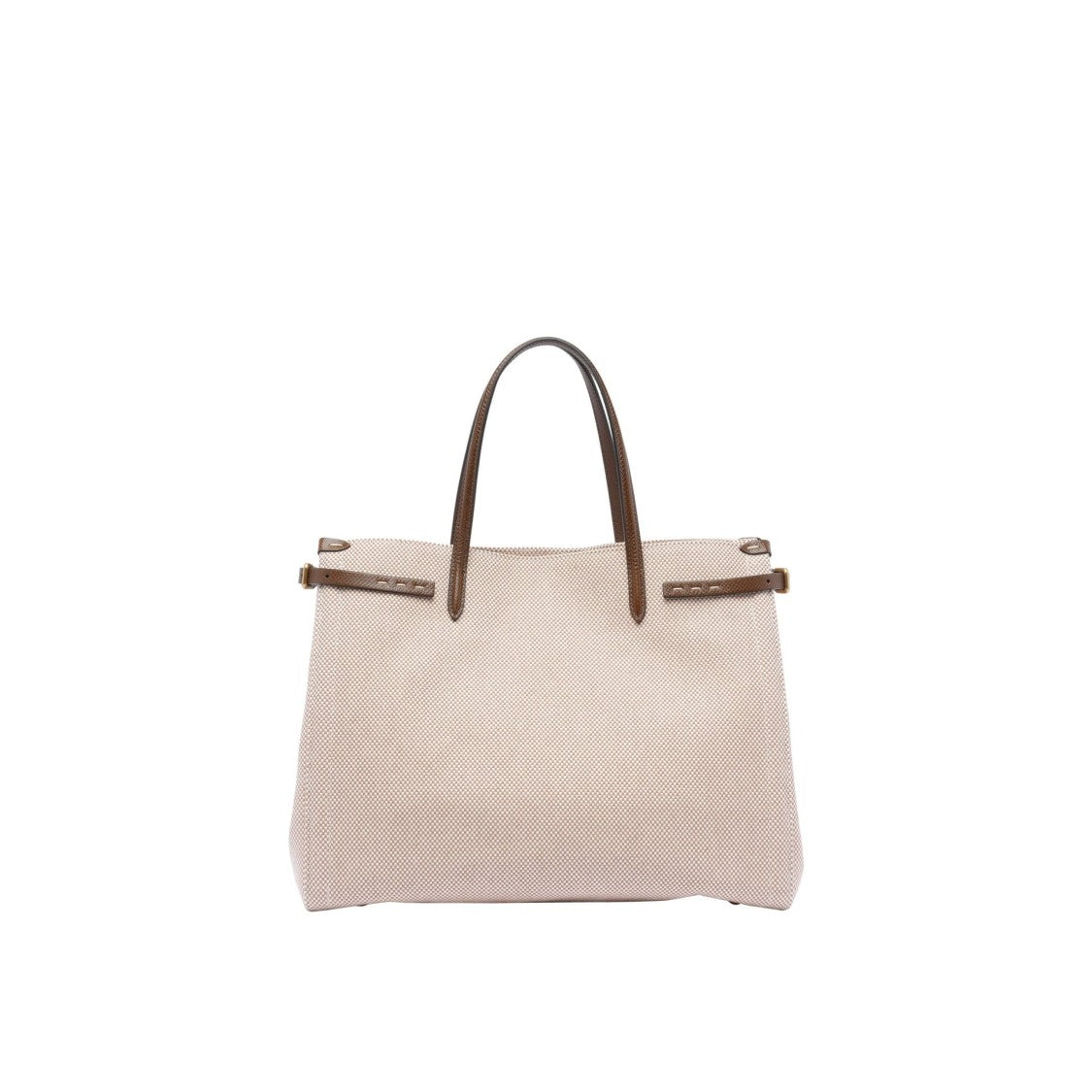 Valentino Garavani Medium Textured Canvas Tote Bag With Leather Accents