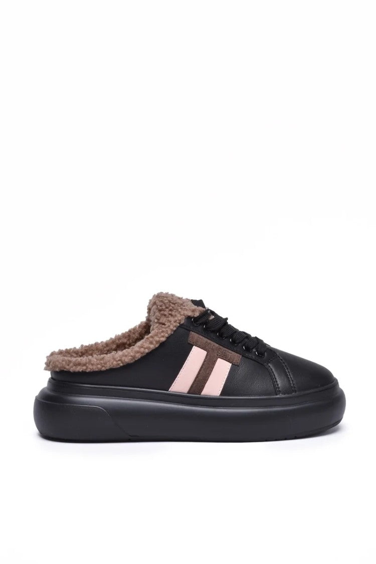 Twin-Set Black Rubber Women's Rubber Mules