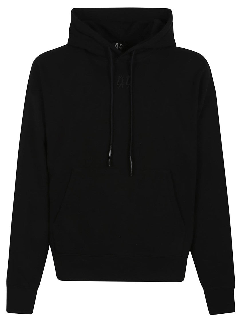 44 Label Group Faded Gen Graphically Printed Black Hoodie With Drawstring