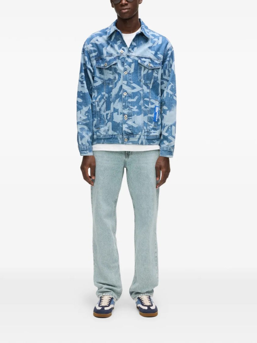 Karl Lagerfeld Light Blue Straight-Leg Jeans With Classic Five-Pocket Styling