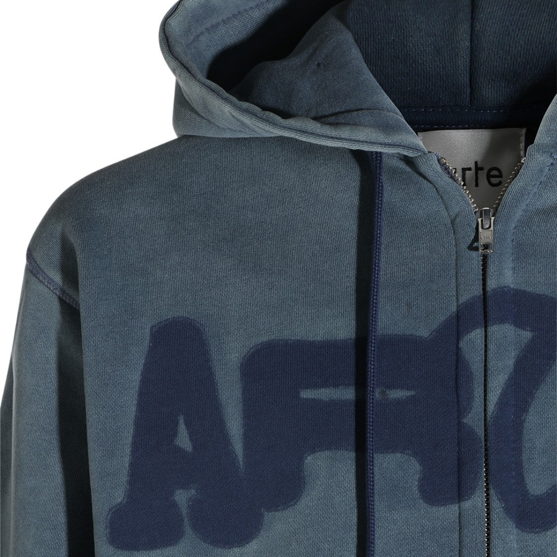 Arte Antwerp Blue Washed Graphic Zip-Through Hoodie