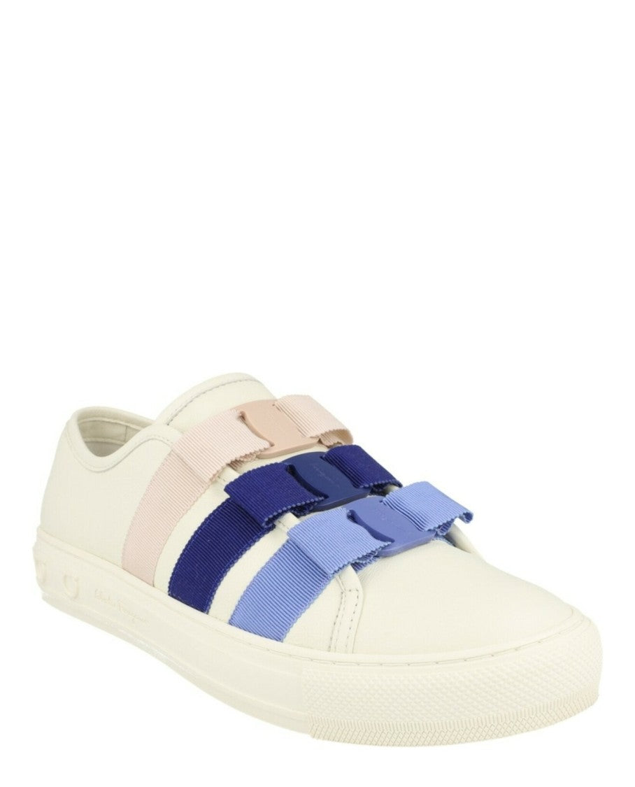 Ferragamo Nataly Calfskin Leather Low-Top Sneakers