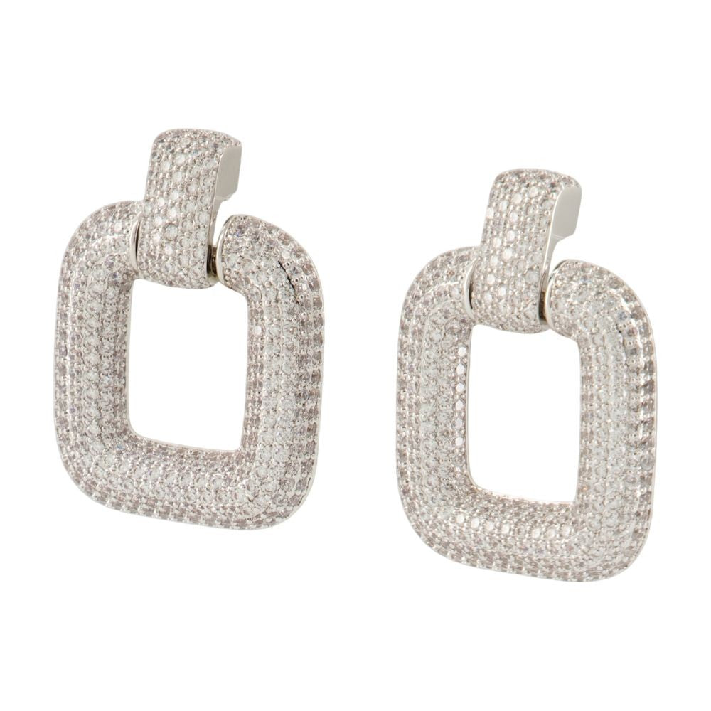 Self-Portrait Crystal Earrings - Brass - Silvered