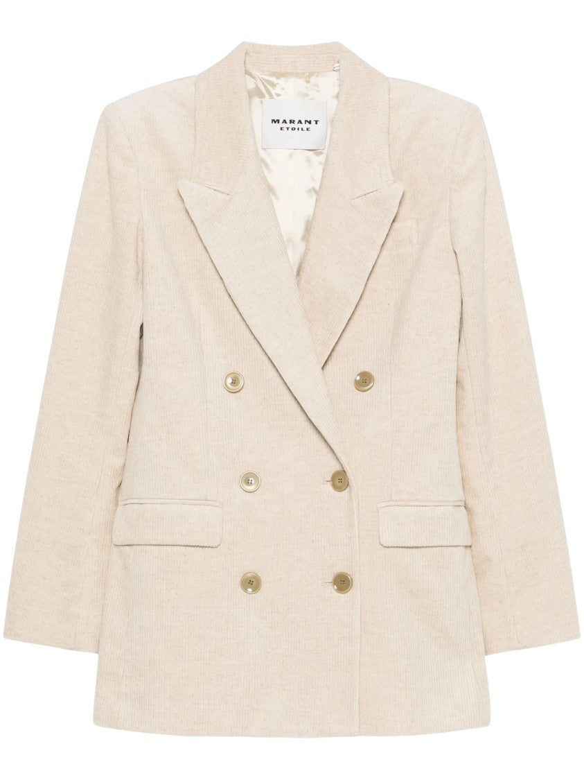 Isabel Marant Étoile Double-Breasted Blazer With Textured Fabric And Padded Shoulders