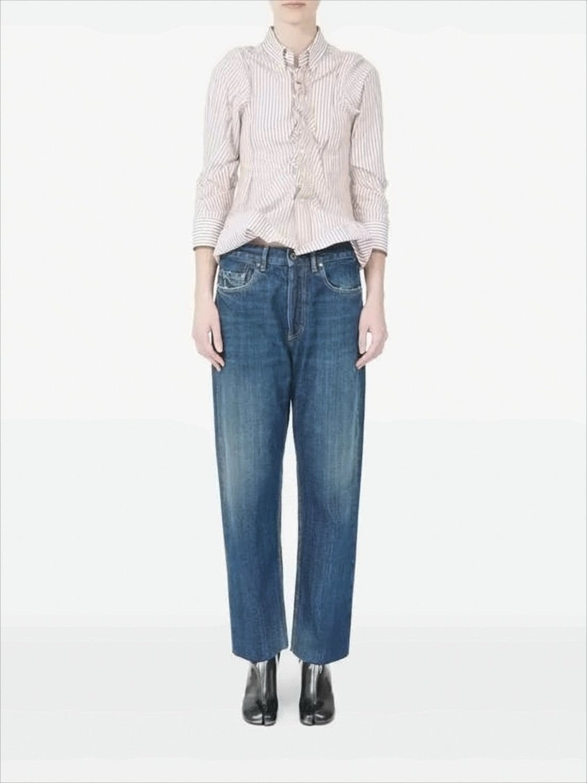 Maison Margiela Straight-Leg Denim Pants With Raw Edge Finish