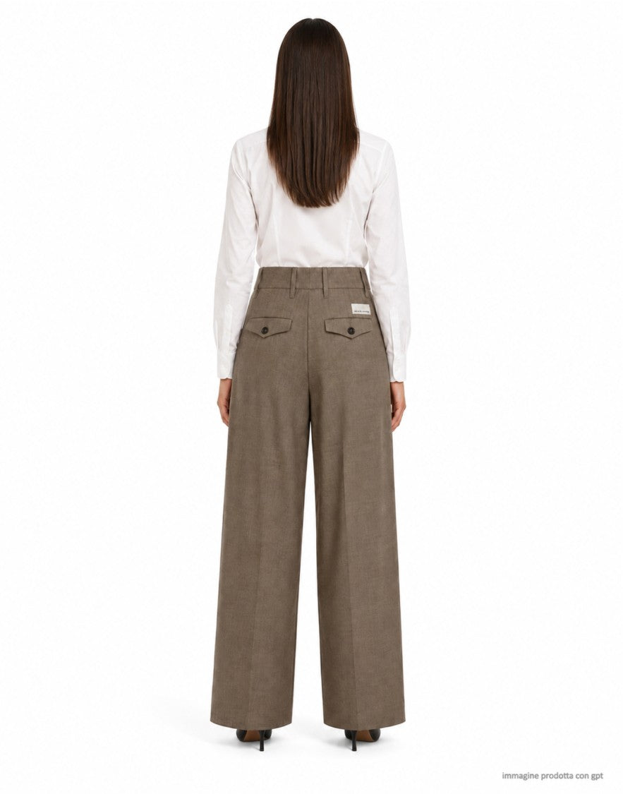 Nine In The Morning Orzo Petra High-Waisted Pleated Wool Wide-Leg Pants