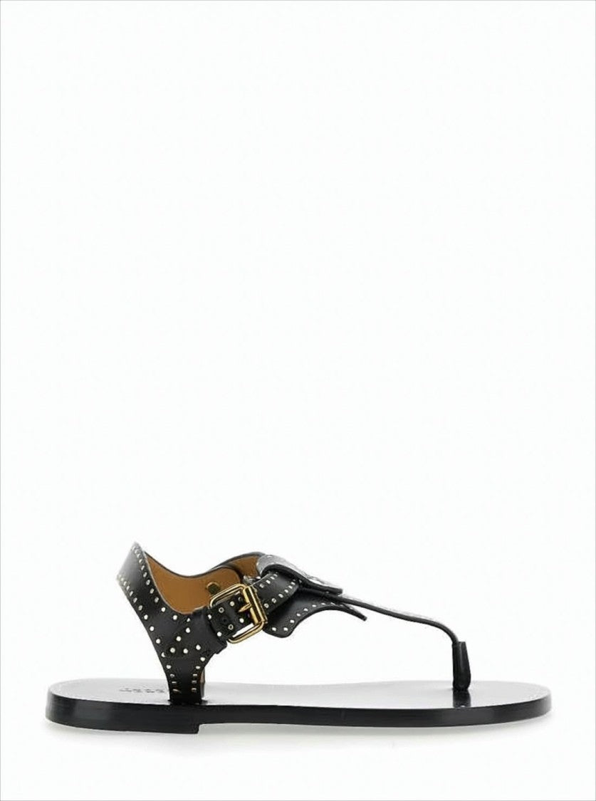 Isabel Marant Flat Thong Sandals With Metallic Studs