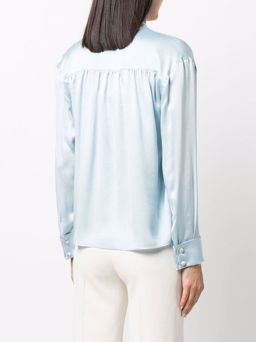 Lanvin Light Blue Silk Blouse