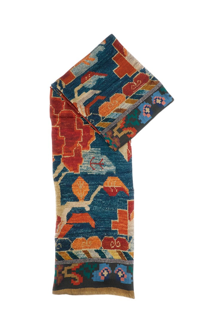 Pierre-Louis Mascia Multicolor Geometric Print Silk Cashmere-Blend Scarf