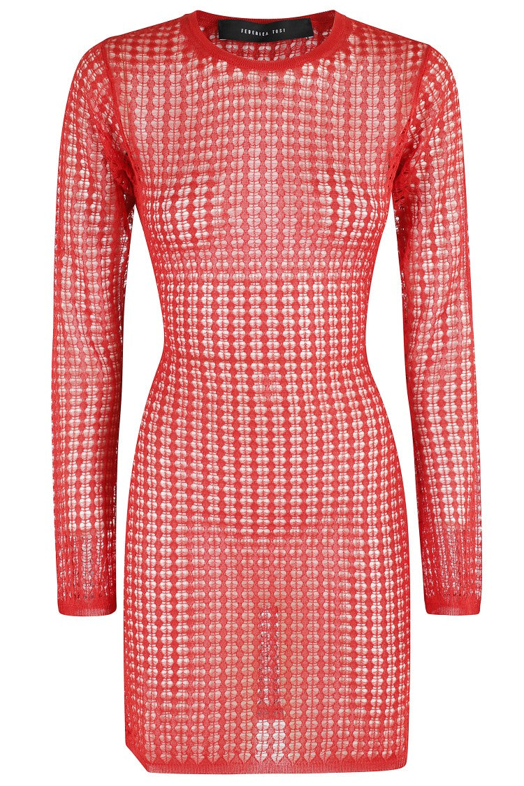 Federica Tosi Mini Dress With Wide-Knit Stretch Fabric