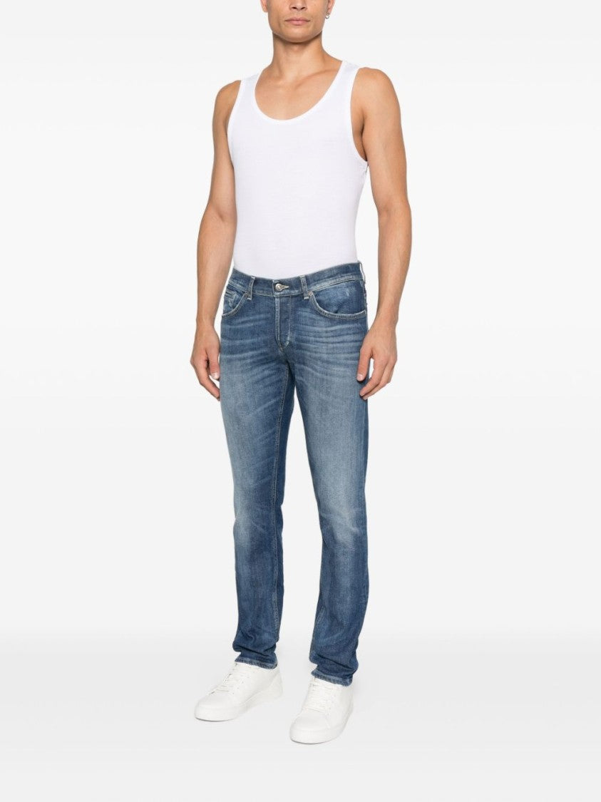 Dondup Straight-Leg Blue Jeans With Traditional Five-Pocket Styling