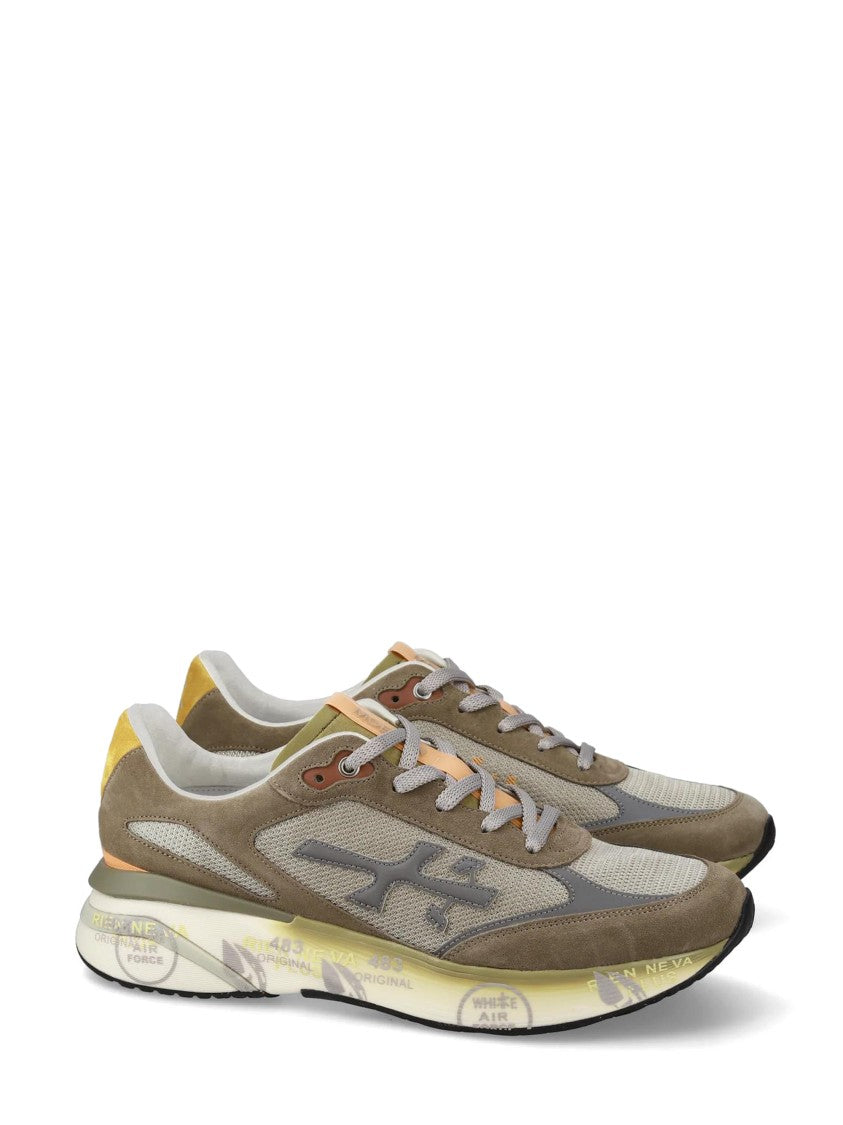 Premiata Layered Design Sneakers With Mesh