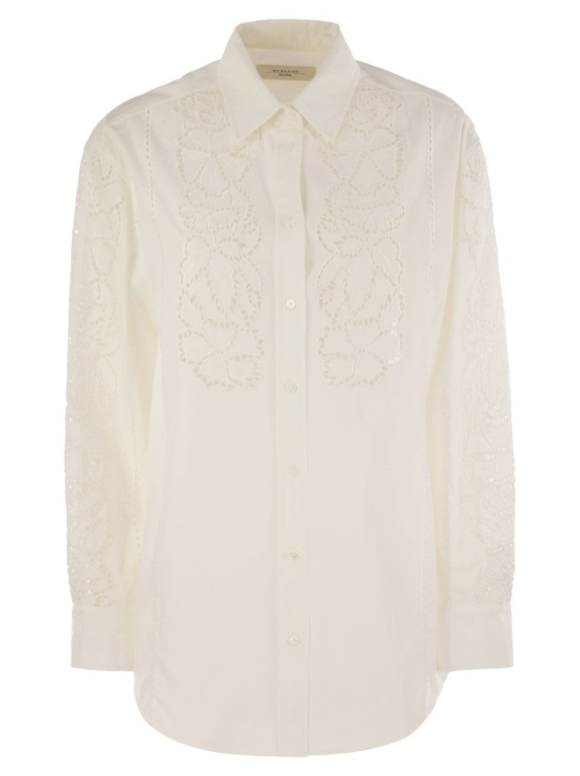 Max Mara Elmi - Embroidered Soft Poplin Shirt