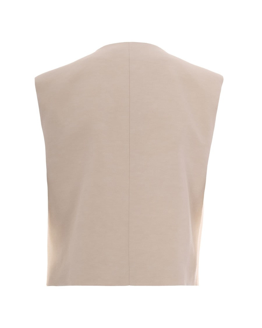 P.A.R.O.S.H. Cream Linen Gilet
