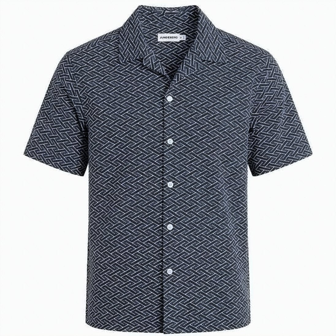 J Lindeberg Geometric Pattern Short-Sleeve Shirt With Classic Collar