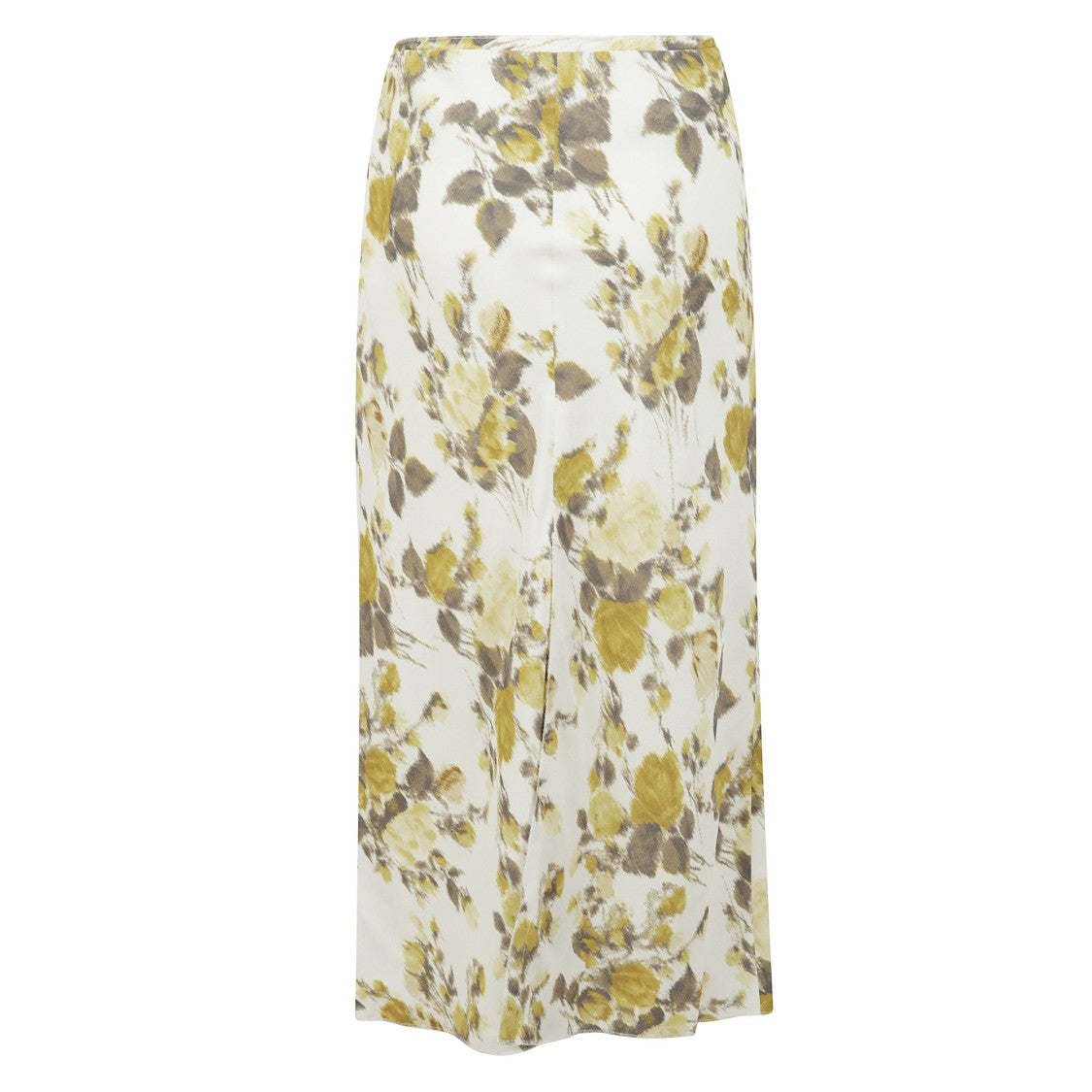 Ami Frayed Floral Midi Skirt