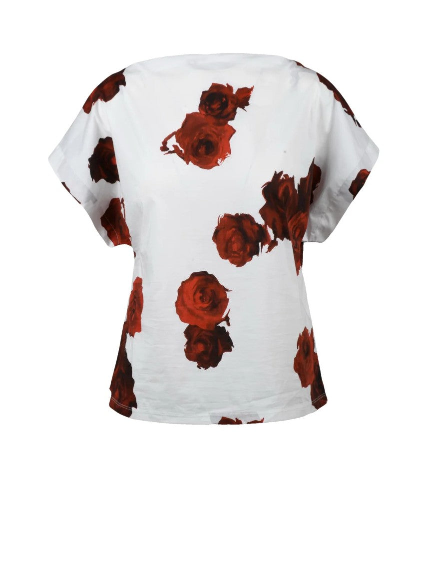 Liviana Conti Stretch Blouse - White/Red