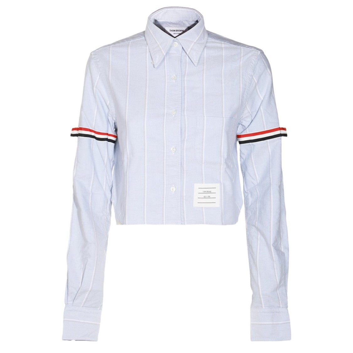 Thom Browne Cropped Blue Shirt With Classic Collar