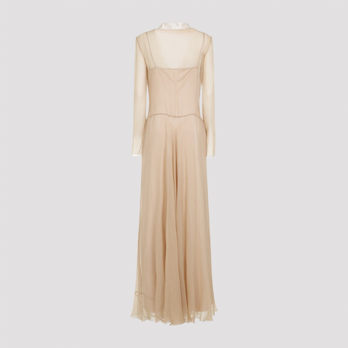 Alberta Ferretti Sheer Silk Maxi Dress