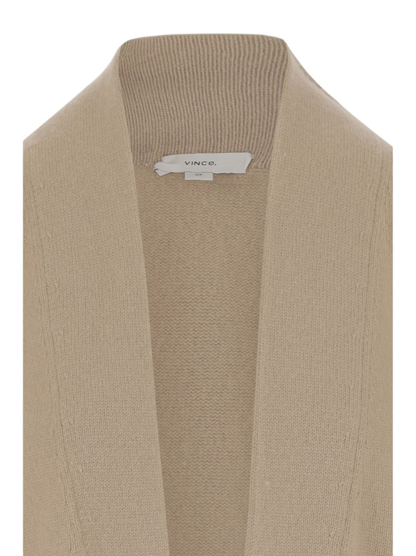 Vince Cashmere Cardigan With Deep V-Neck And Patch Pockets