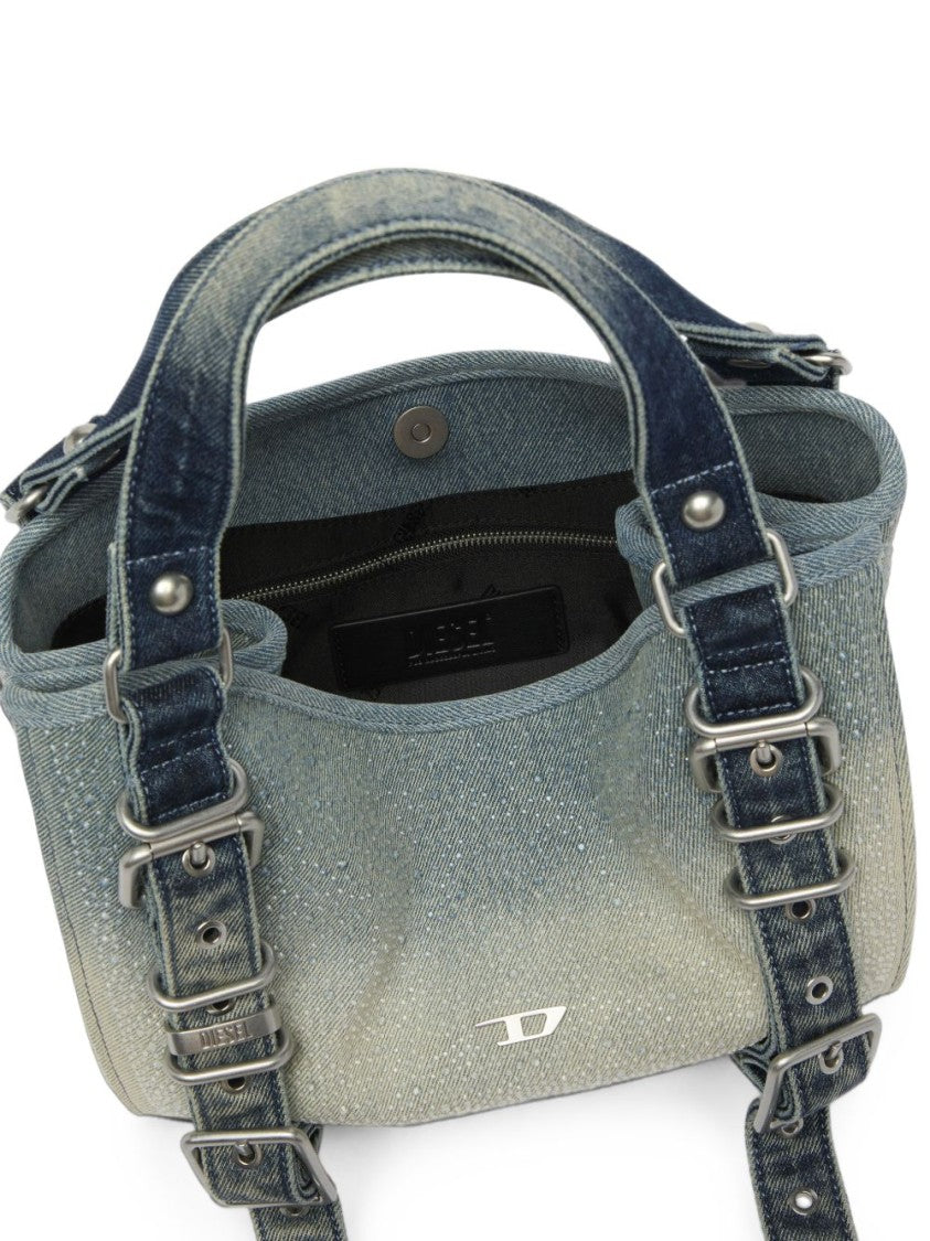 Diesel Gradient Design Handbag With Dual Handles And Decorative Straps
