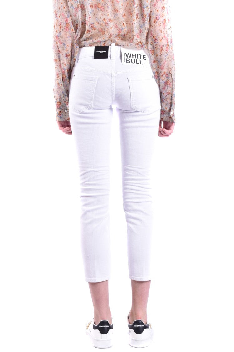 Dsquared2 Slim-Fit Cropped White Jeans
