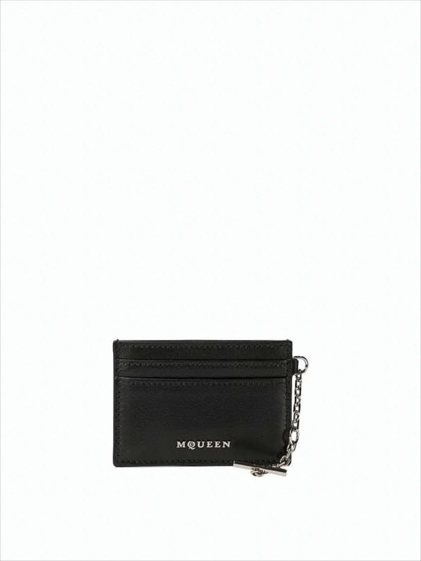 Alexander Mcqueen Rectangular Card Wallet With Metallic Detail