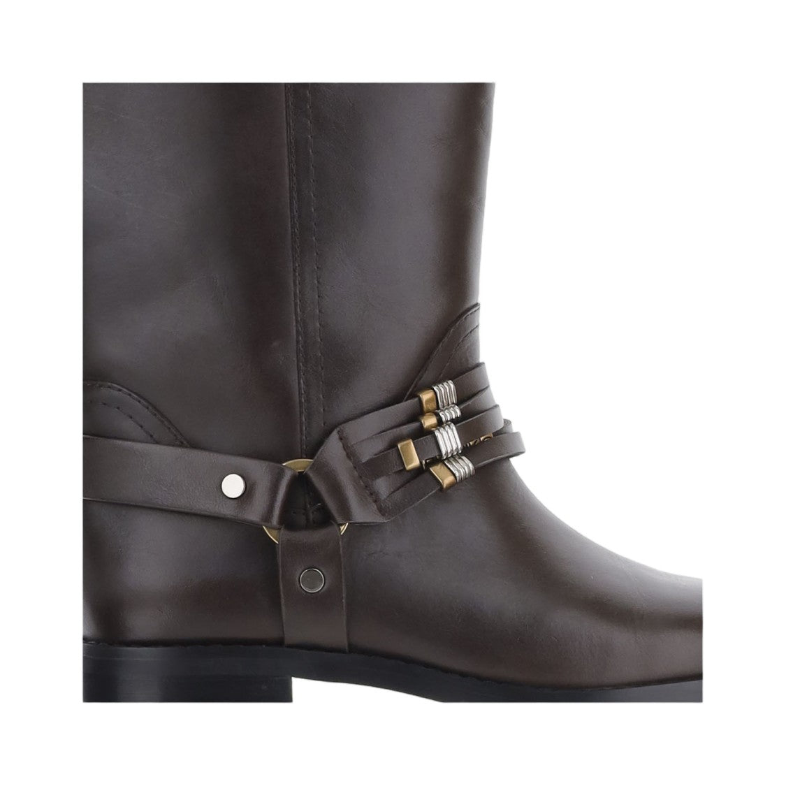 Pinko Dark Brown Leather Logo Boots