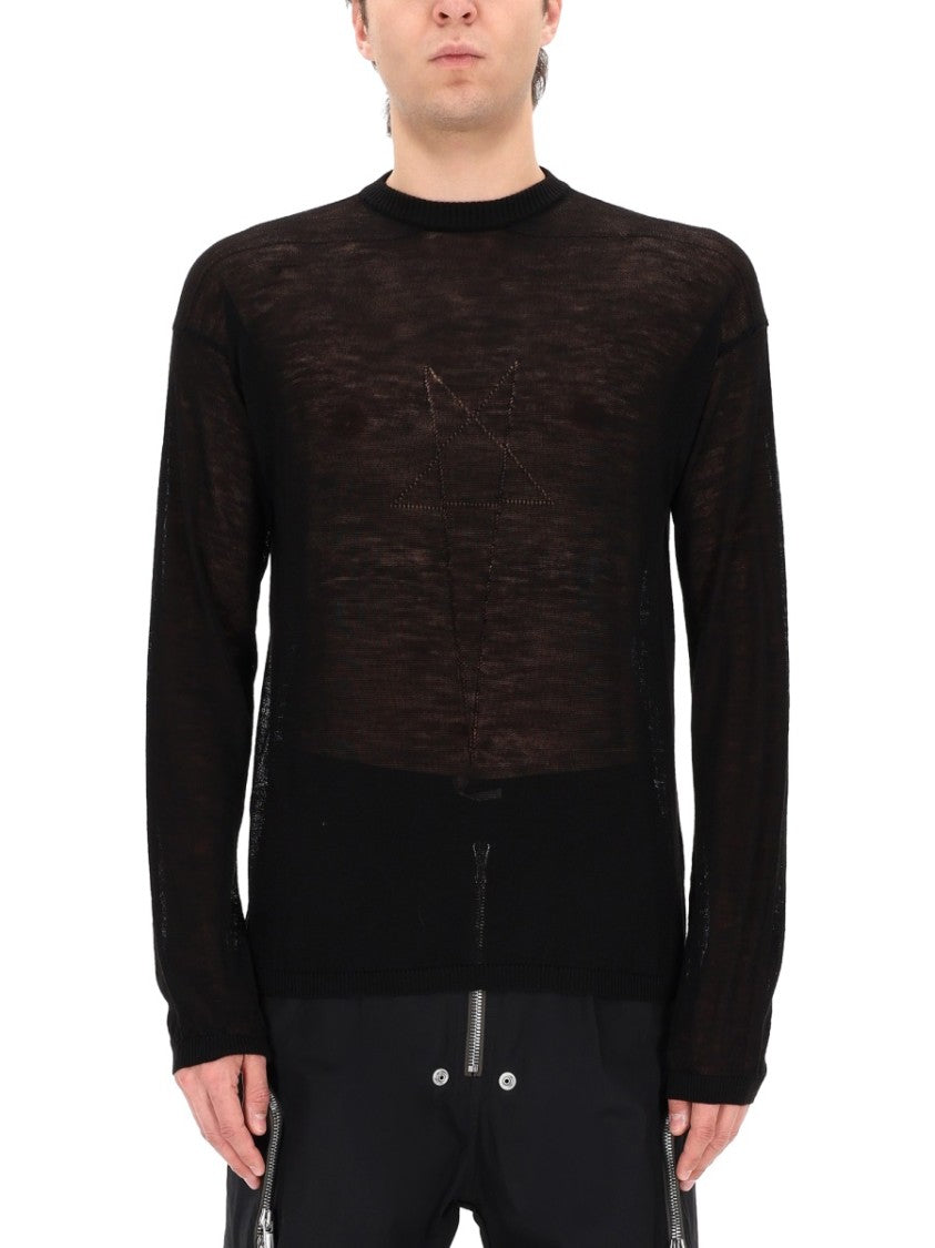 Rick Owens Penta Sheer New Wool Knit Sweater
