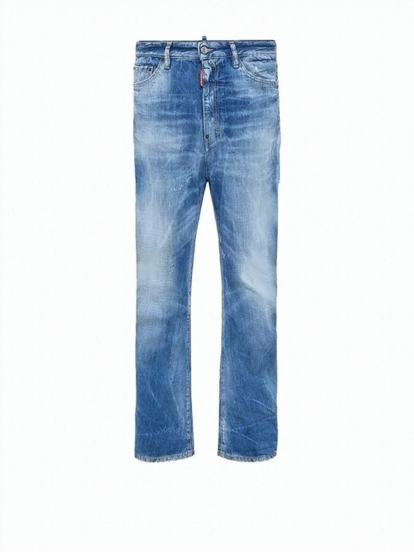 Dsquared2 Straight-Leg Denim Pants With Faded Wash And Distressing