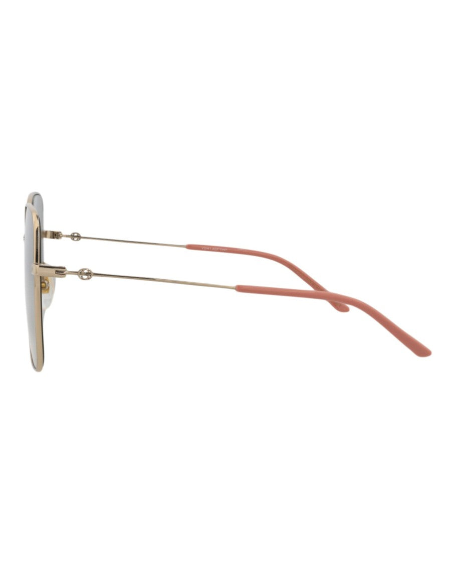 Gucci Square-Frame Metal Sunglasses