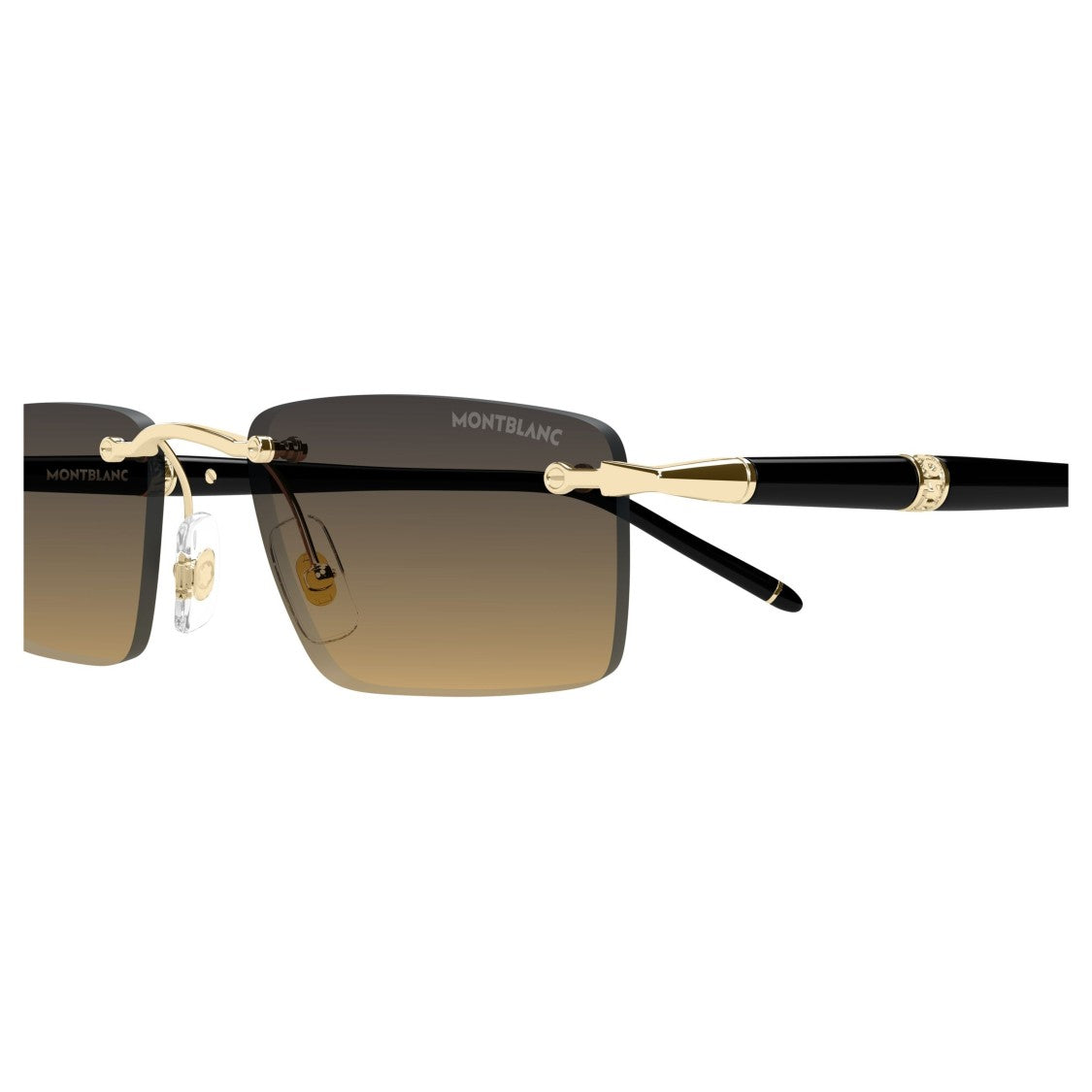 Montblanc Rimless Sunglasses With Gradient Lenses And Gold Accents