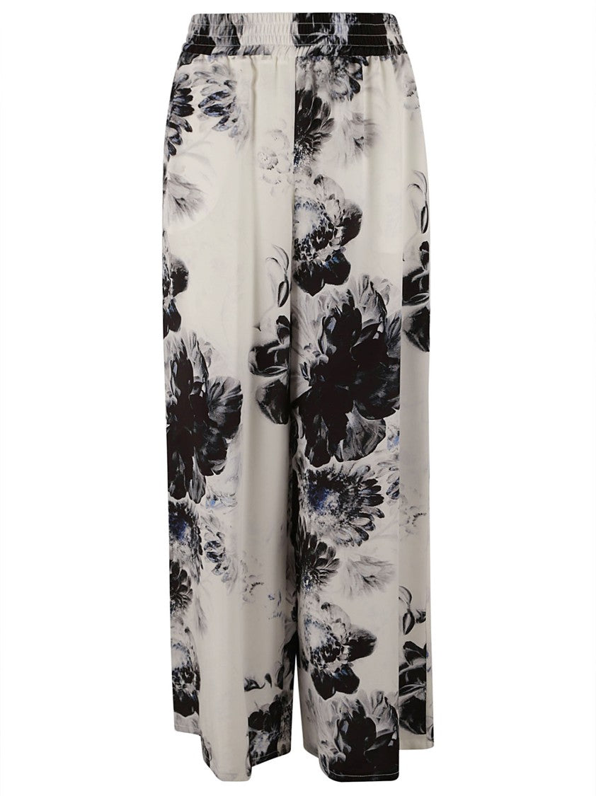 Alexander Mcqueen Wide-Leg Floral Print Trousers