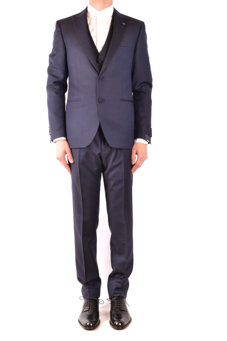Lardini Tailored Blue Blazer With Notch Lapels