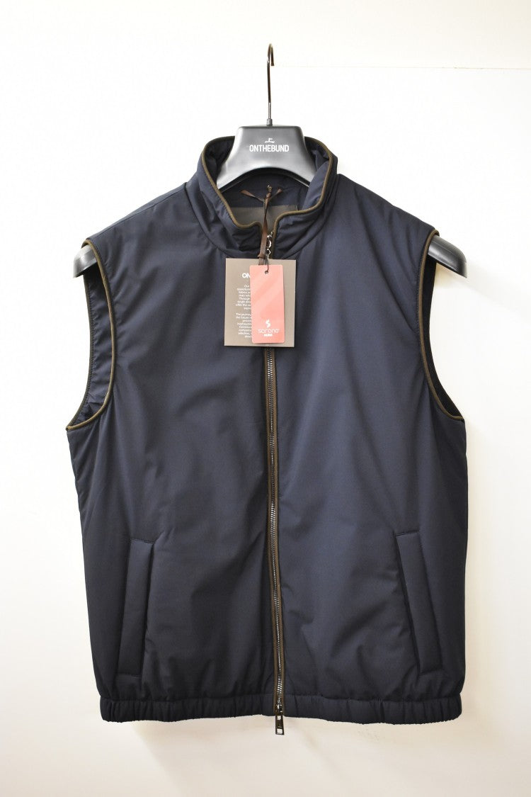 Onthebund Micro-Padded Gilet Front Zipper Stand Collar