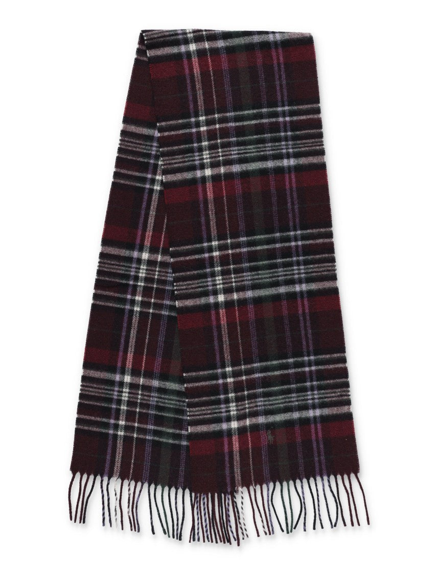 Polo Ralph Lauren Classic Check Scarf In Deep Burgundy