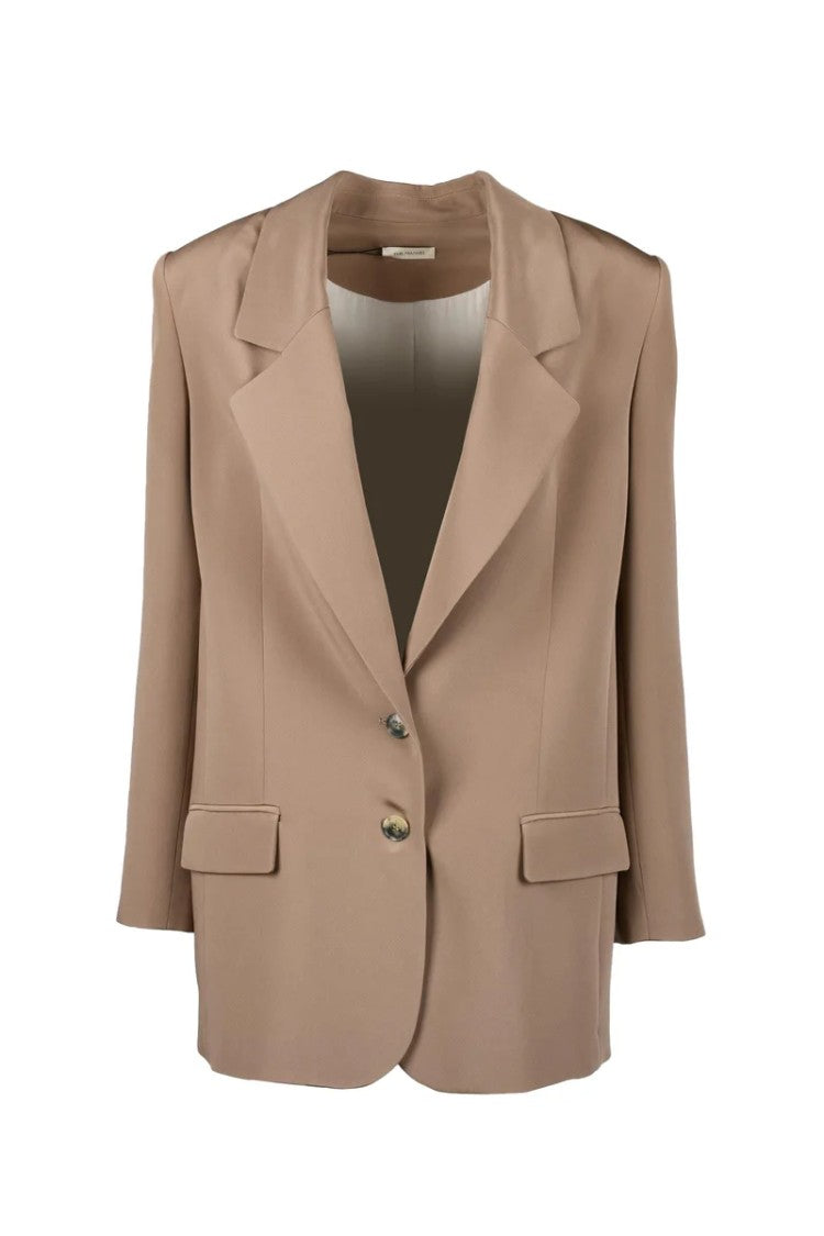 The Mannei Cropped Silk Jacket With Classic Lapel