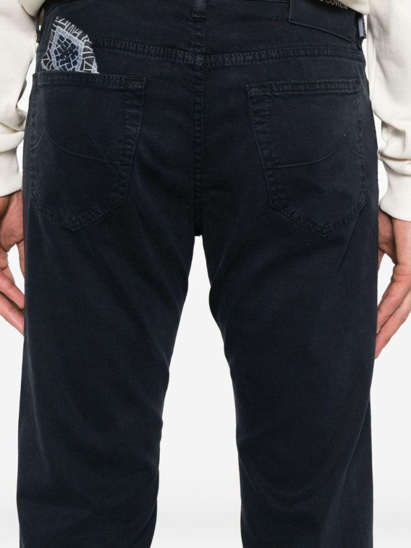 Jacob Cohen Tailored Blue Trousers With Classic Five-Pocket Design