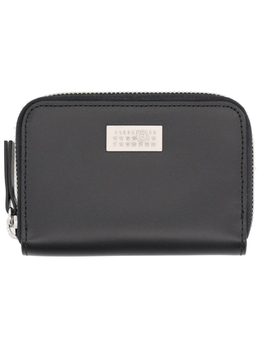 Mm6 By Maison Margiela Neutrals Numeric Zip-Around Logo Wallet