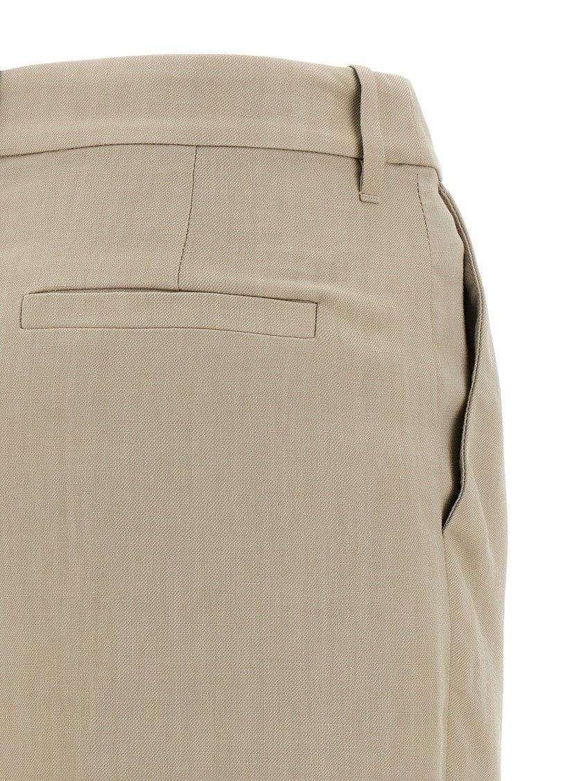 Brunello Cucinelli Asymmetrical Front Wrap Skirt With Pockets